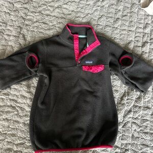 Patagonia Black and Pink Fleece Pullover